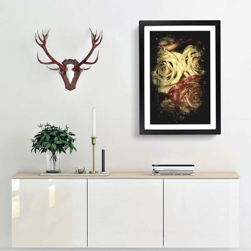 View of the Roses - Picture Frame Painting Print, 45cm H x 33cm W x 2cm D, Black Framed