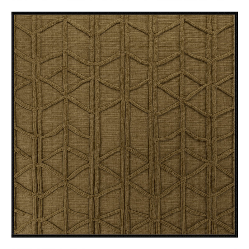Tapis brun treillis lavable à la machine, Carré 4 pi