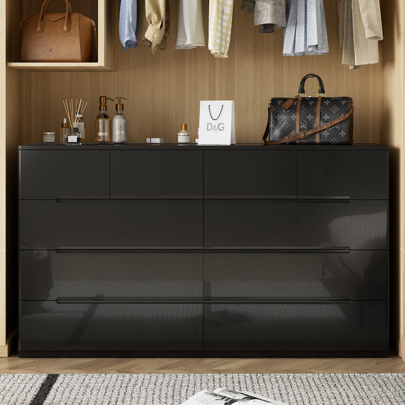 Kertis 55'' W 10 - Drawer Dresser, Black