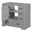 36" Bathroom Vanity Without Sink, Cabinet Base Only, Six Drawers, Multi-Functional Drawer Divider, Adjustable Shelf-272616802-272616807