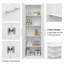 Armoire haute 70,87H blanche avec 2 portes et 3 tablettes - 4 espaces de rangement pour la cuisine ou la chambre à coucher