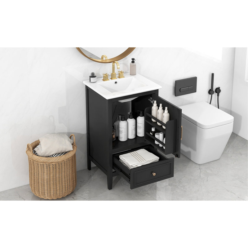 Meuble-lavabo moderne avec rangement supérieur et design élégant pour l'élégance