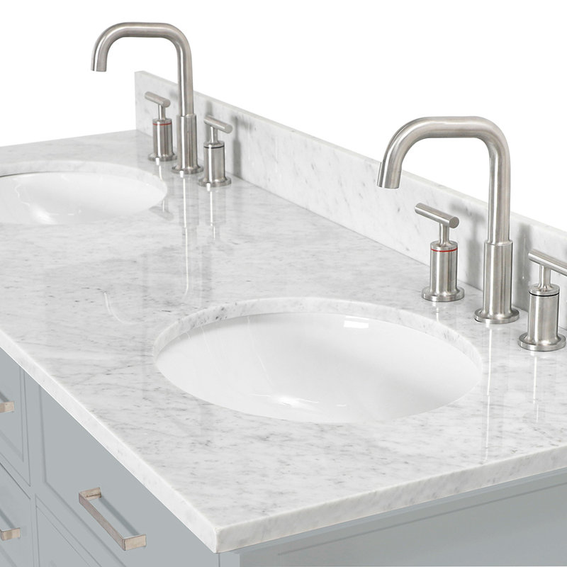 Kensington 73'' W Double Vanity, Gray, 61", Oval