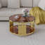 Table basse de luxe moderne avec un design unique, un rangement à deux couches, une structure robuste et un plateau en verre trempé pour le salon-897410889