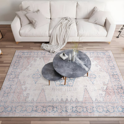 Tapis beige antidérapant Labarbera