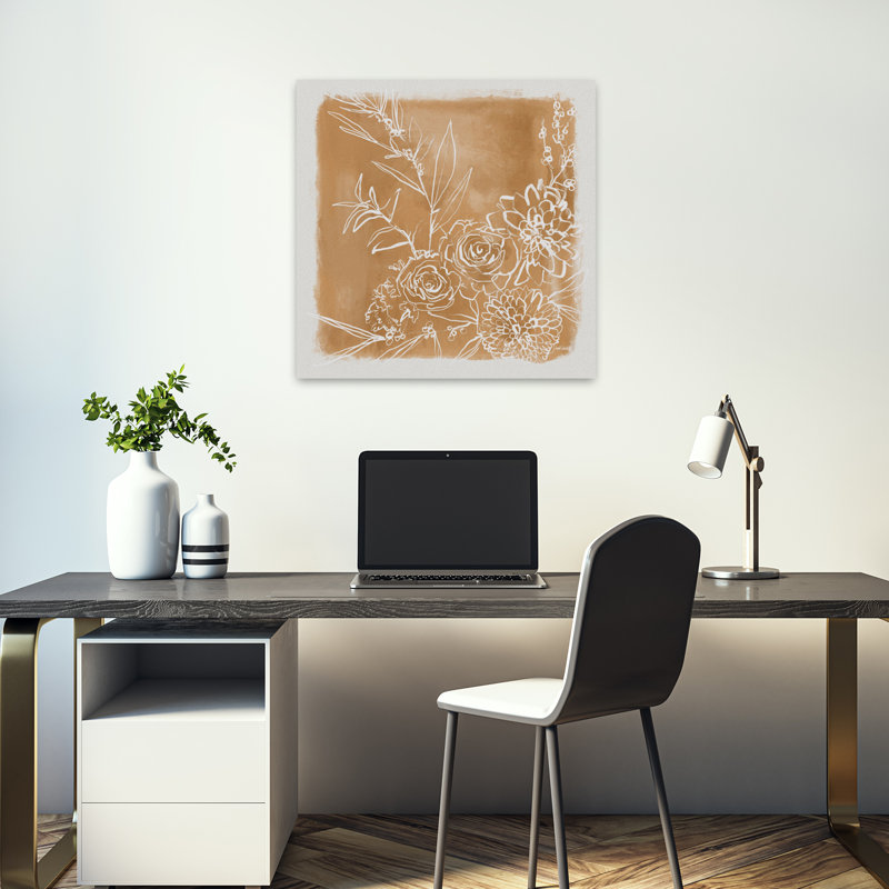 Art floral contemporain, H 18 po x l 18 po
