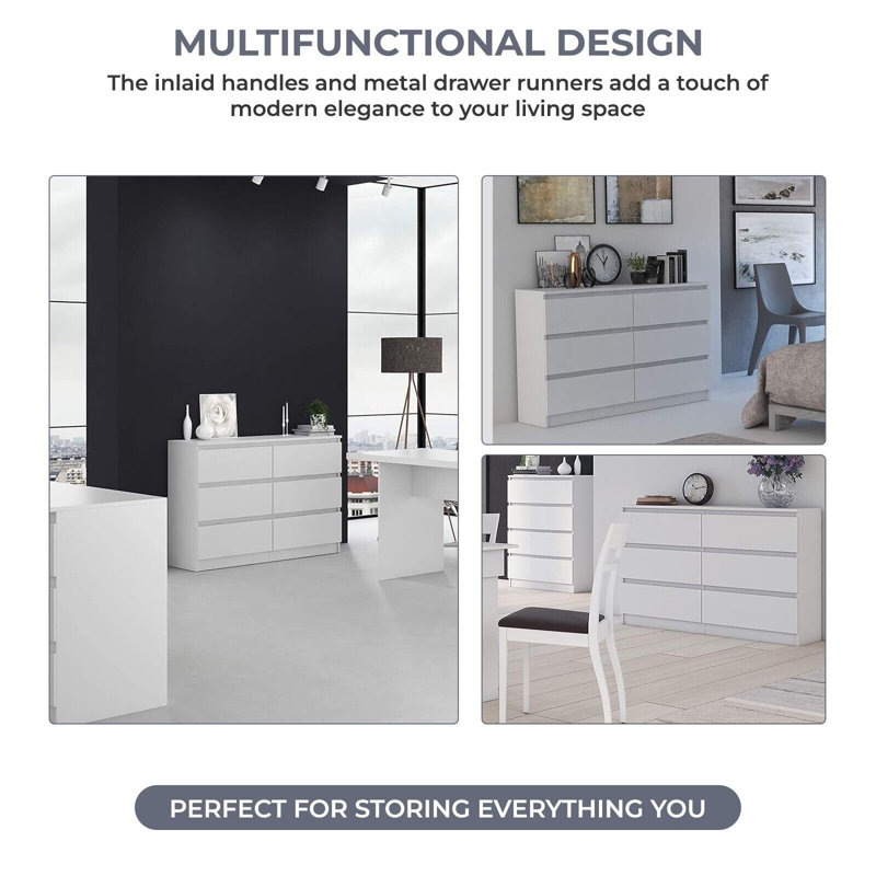 Truett 138cm W 6 - Drawer Chest of Drawers