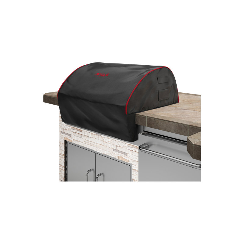 Bull Outdoor Products 30 Inch Grill Head Cover Polyester Black with Red Piping