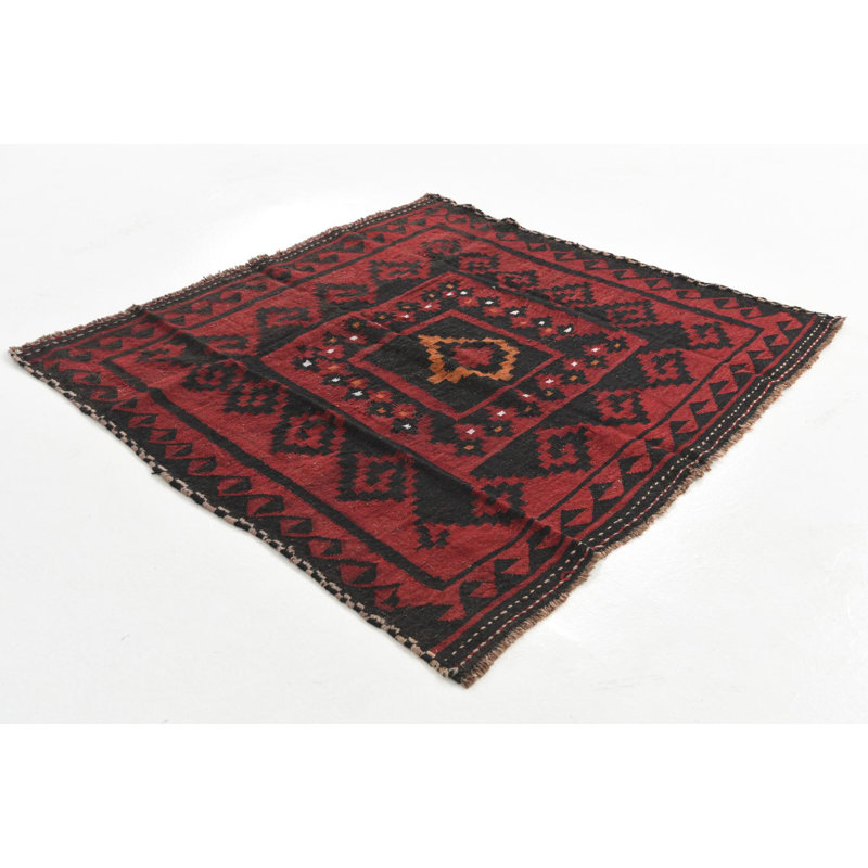 Tapis rouge rectangulaire Omari