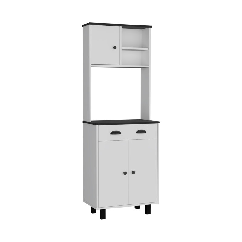 Garde-manger avec 2 armoires, 2 tablettes ouvertes et tiroir Salem