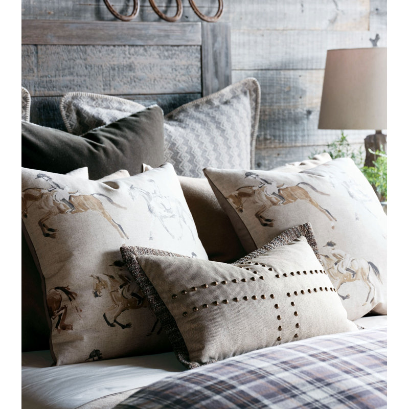 Equestrian Square Pillow Cover & Insert, Feathers