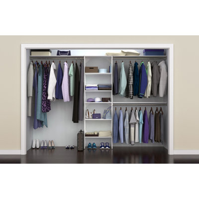 SuiteSymphony 84" W - 120" W Closet System Kit with Top Shelves
