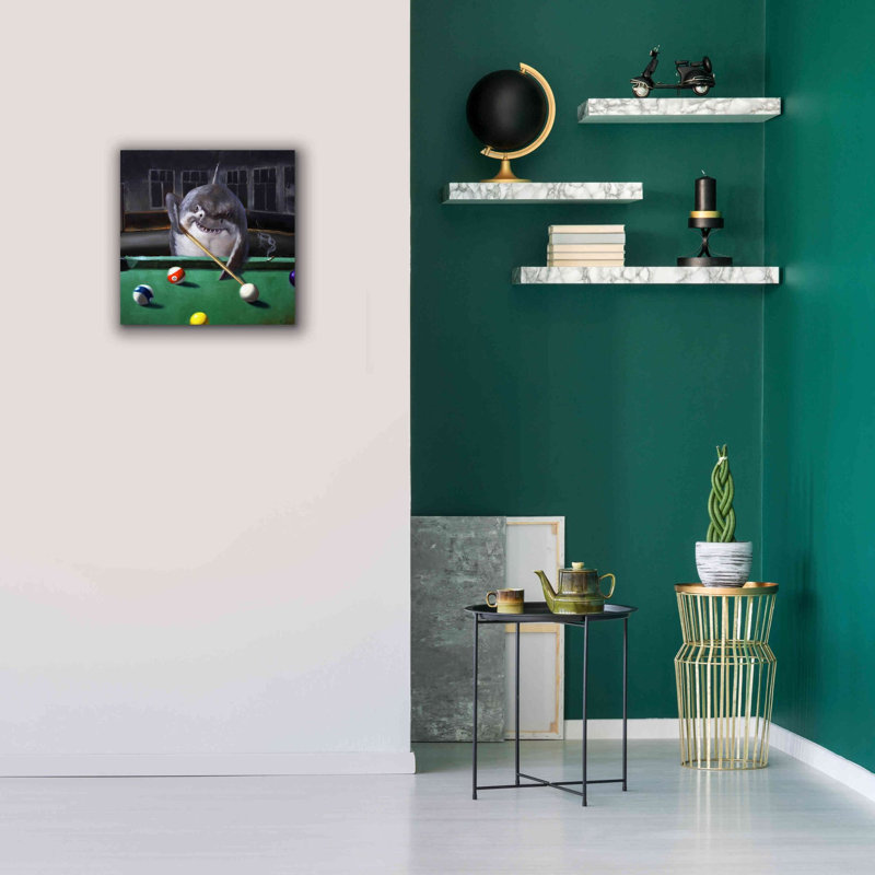 «Pool Shark» par Lucia Heffernan, reproduction sur toile tendue, H 18 po x l 18 po x P 0,75 po