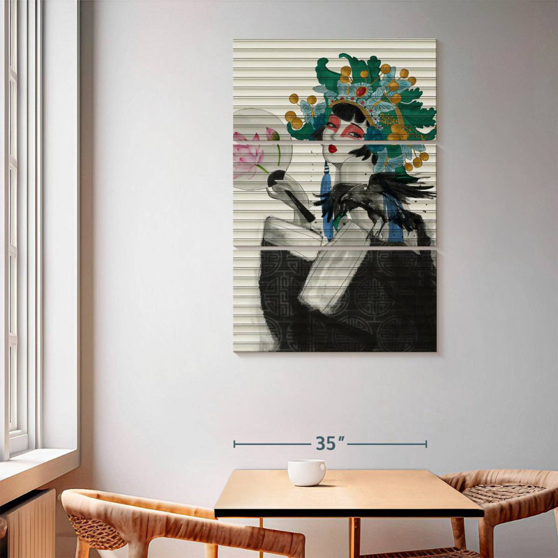 Portrait de femme japonaise Leisha, H 65 po x l 42 po