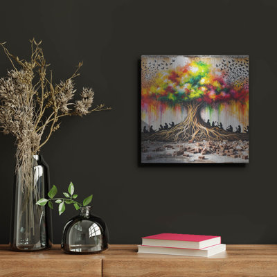  'Wisdom Tree 3' by Rey Klimt Metal Wall Art, 12" x 12"