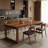 Simple modern home dining table Walnut Rectangular Solid Wood Top with Solid Wood Base Dining Table-100782689
