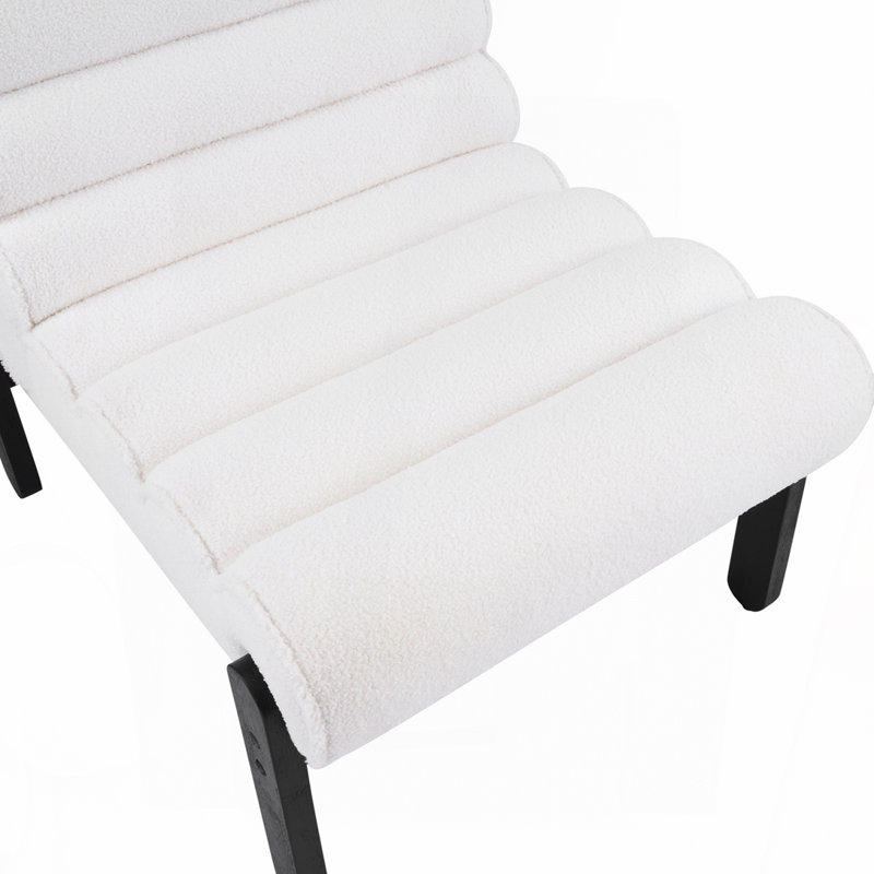 Fauteuil d'appoint Fluffy, Blanc et noir