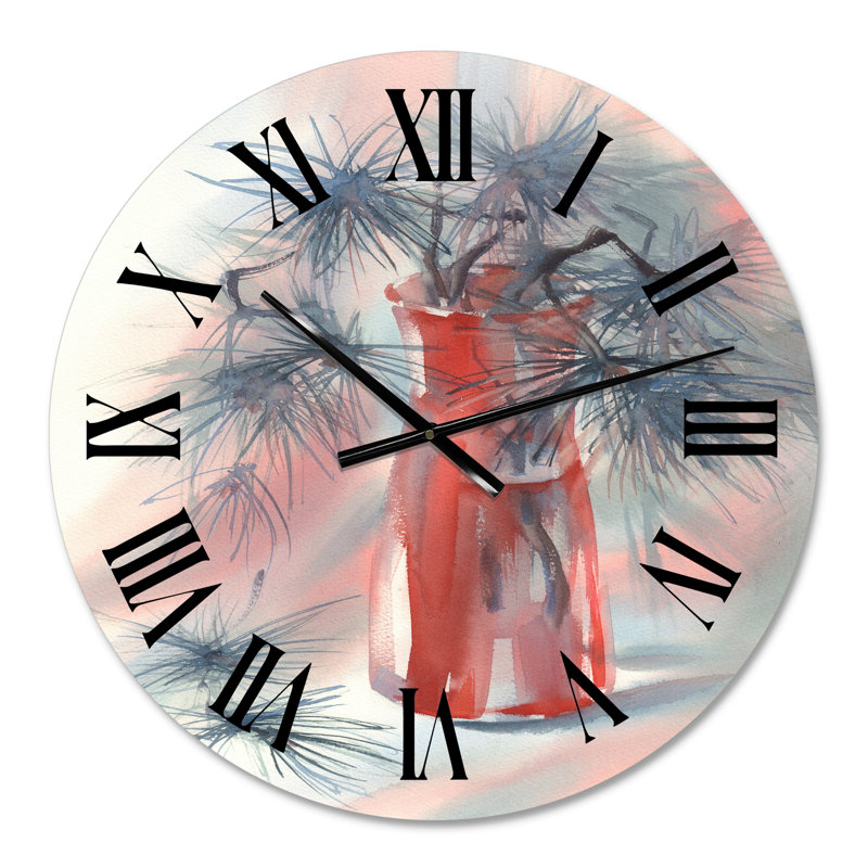 Vase en verre rouge Pine Tree Branches, Petit