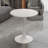 Mid-Century Modern Round Coffee/Dining Table - 27.6" White Marble-Effect Top