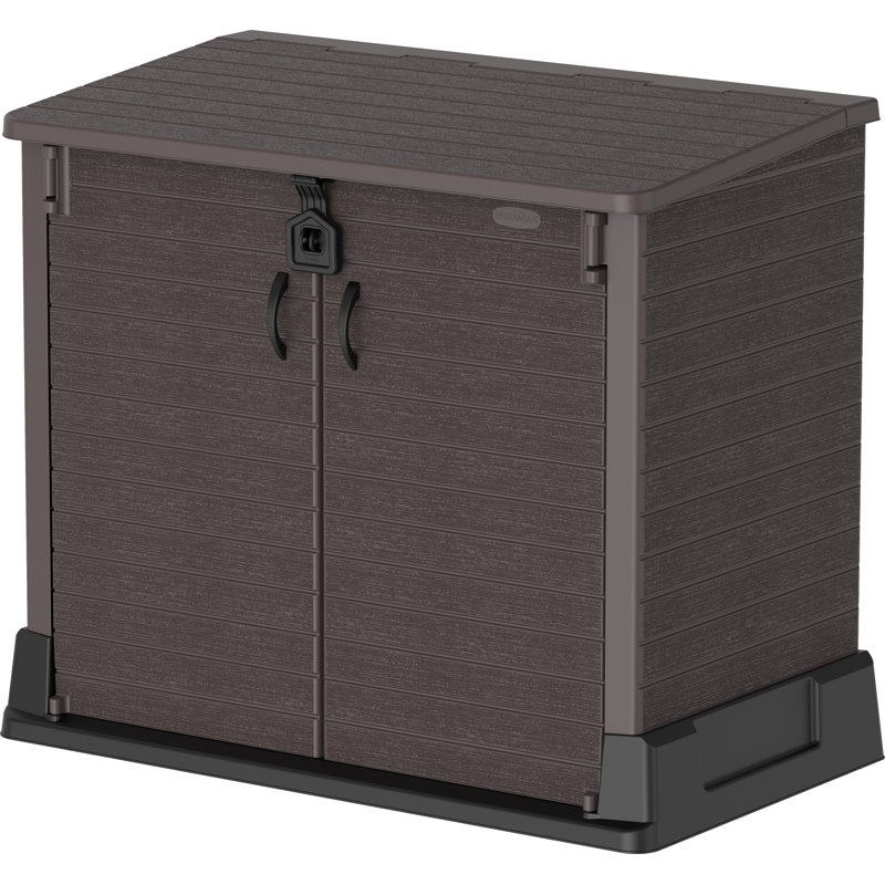 4 ft. 3 in. W x 2 ft. 5 in. D Plastic Horizontal Garbage Shed, Brown