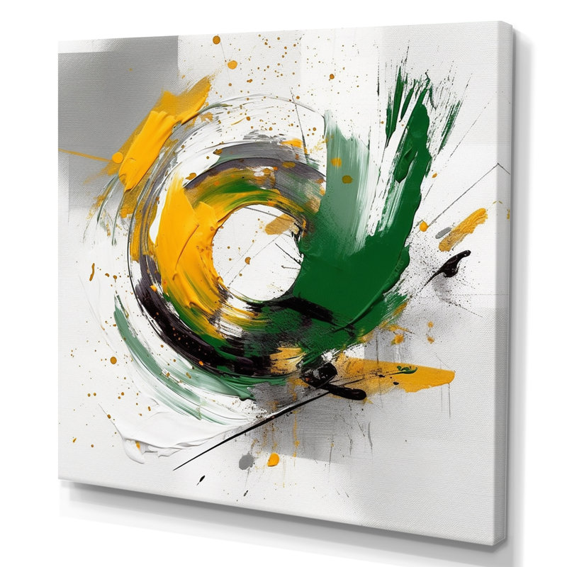 «Yellow and Green Abstracted Perspectives III», reproduction sur toile, H 24 po x l 24 po x P 1 po, Toile tendue