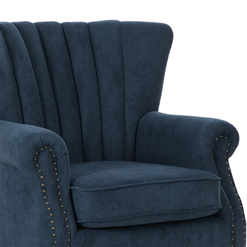 Upholstered Armchair, Blue