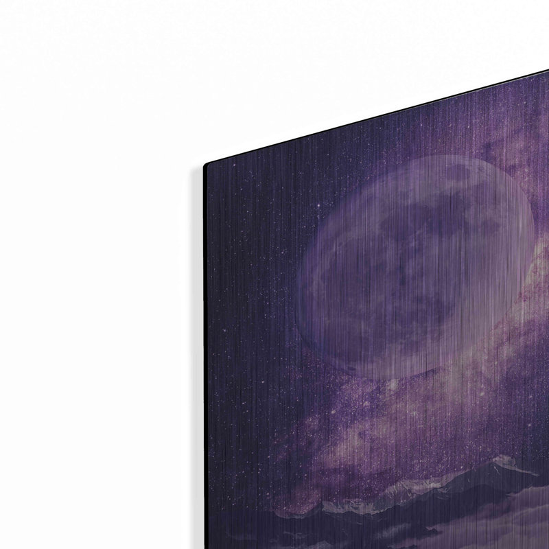 Art mural en métal «Sublime Moonlight» par Inconnu, H 16 po x l 12 po