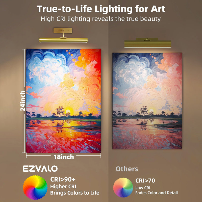 Luminaire d'art à DEL sans fil rechargeable de 13 pouces et 4000 mAh avec télécommande, Gold