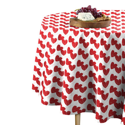 Wiegbert Geometric Round Valentine's Day Tablecloth