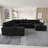 Storage U-Shaped Sectional Corner Sofa With Two Ottomans-1872039477