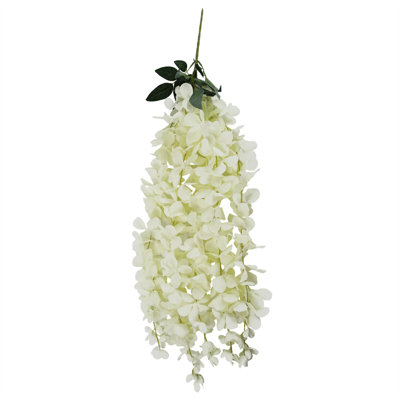 80cm White Hanging Wisteria