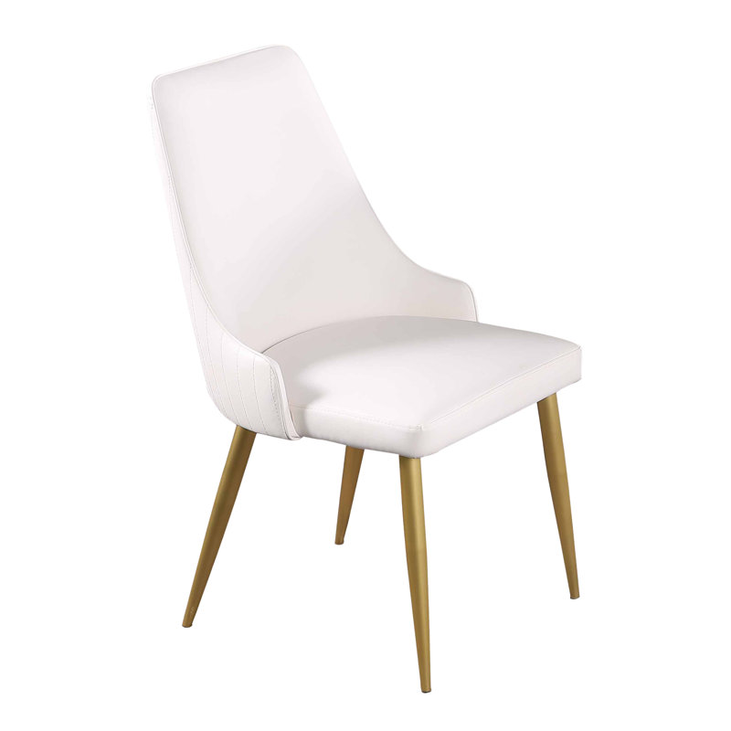 Chaise d'appoint à dossier en maille cousue avec pieds dorés 