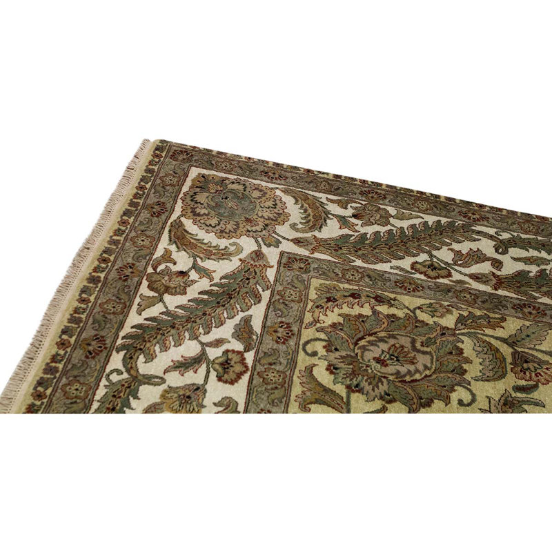 Tapis oriental brun / blanc noué à la main