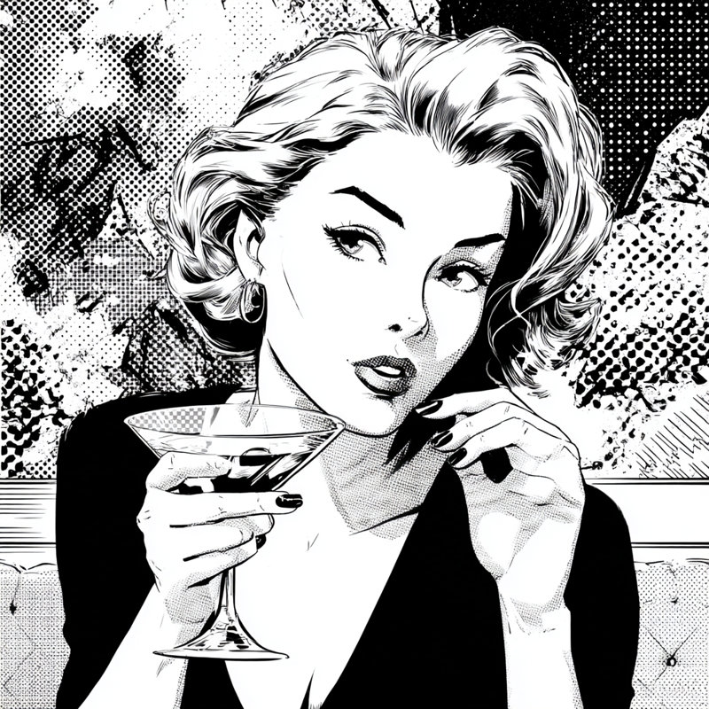 Art mural rétro femme Allure Pop Art, H 20 po x l 20 po x P 1,5 po