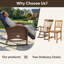 Chaise berçante inclinable et réglable en osier pour l'extérieur avec coussins et table d'appoint 2 pièces Asenpark-383554728