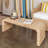 Miramar Woven Water Hyacinth and Acacia Wood Bench with Waterfall Edge-284850052