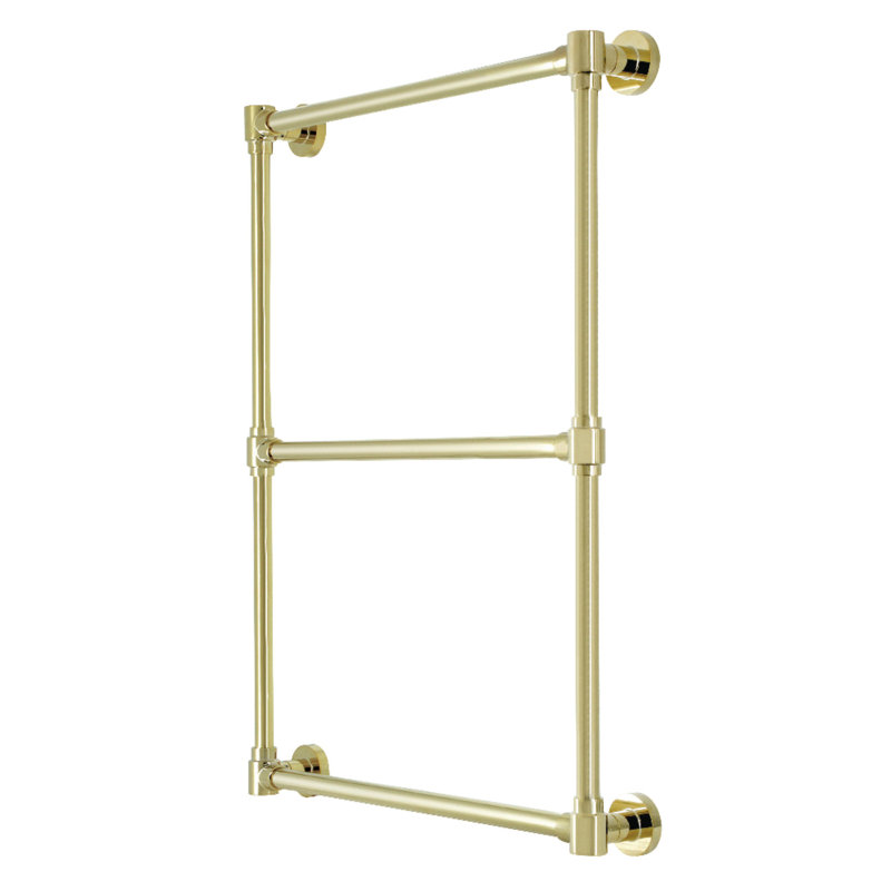 Kingston Brass Gallant 24-Inch Wall Mount 3-Bar Towel Rack, Polished Brass