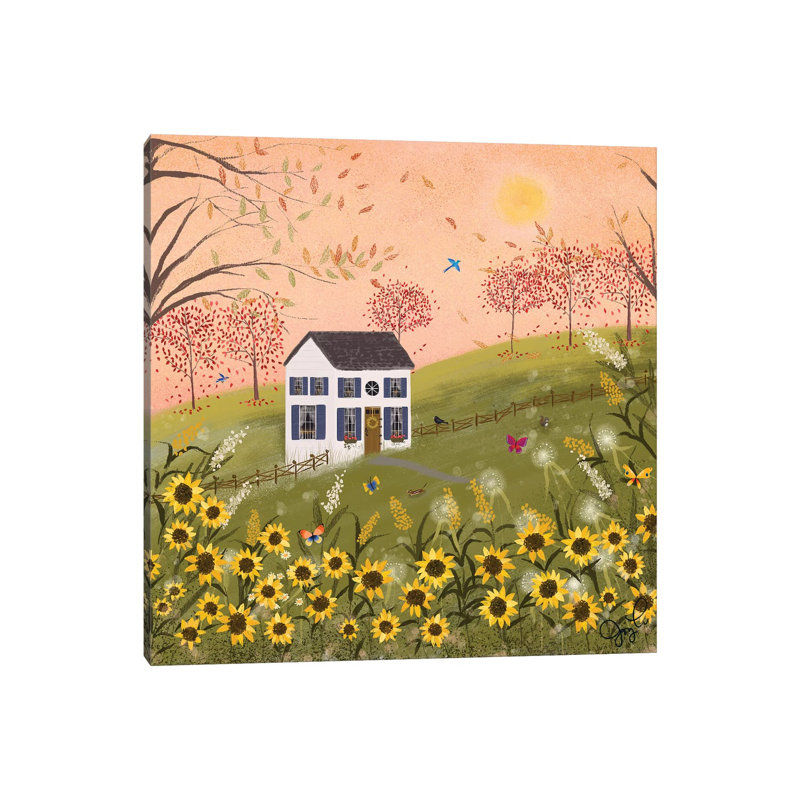 Autumn Pink Sky by Joy Laforme - Painting on Canvas, 66.04cm H x 66.04cm W x 3.81cm D, Wrapped Canvas