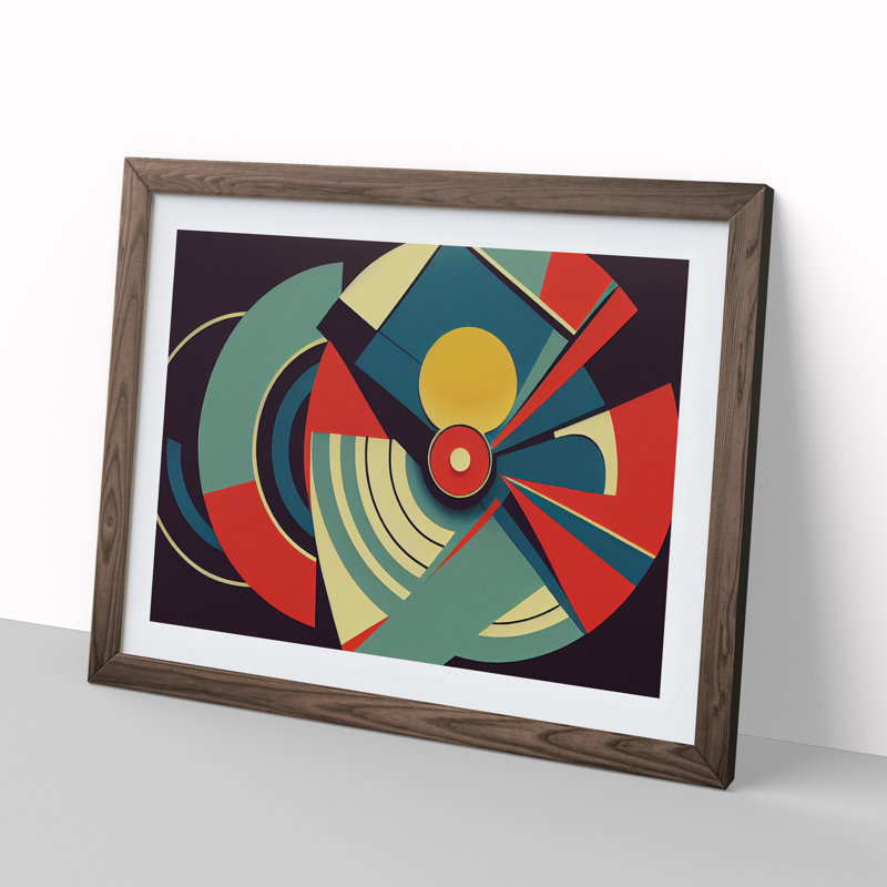 Vinyl Record Art Deco Vol.1 Abstract - Framed Print, 46cm H x 64cm W x 2cm D, Walnut