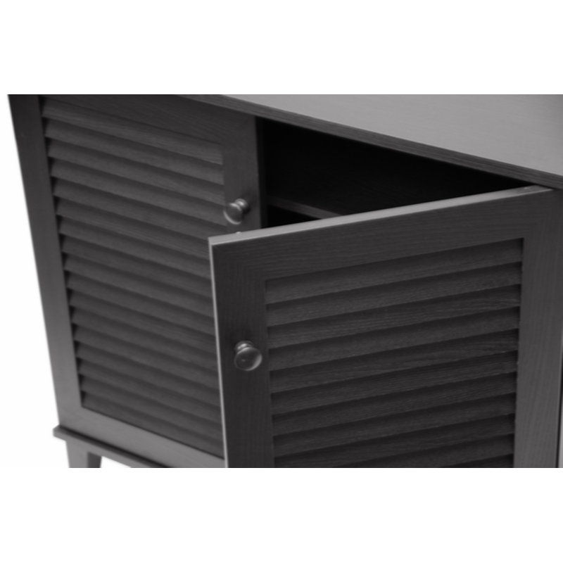 Two hinged front doors Shoe Storage Cabinet in Espresso Finish, 27.5'' H X 29.63'' W X 14.5'' D, Espresso