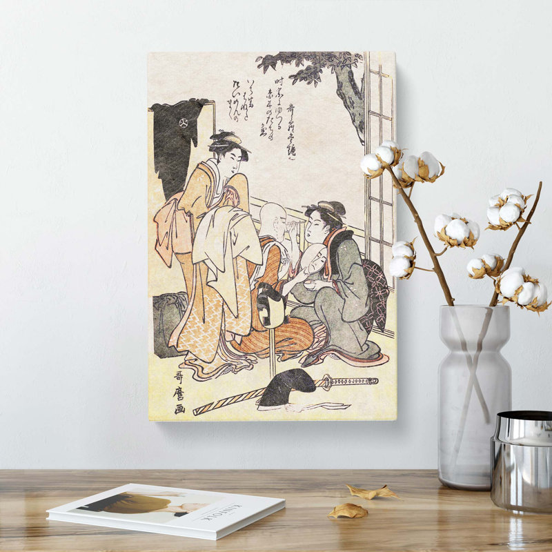 Dressing the Actor by Kitagawa Utamaro - Wrapped Canvas, 50cm H x 35cm W x 3cm D