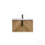 Meuble-lavabo mural de 76 cm (30 pouces) avec panneau cannelé 3D et lavabo encastré en céramique