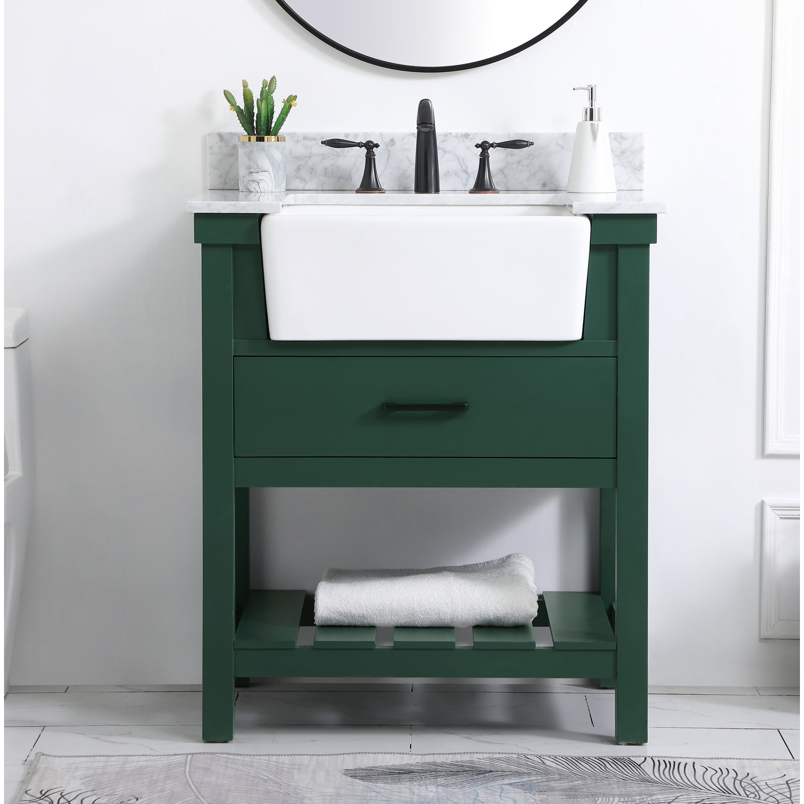 Pelaghia 30'' Single Bathroom Vanity, Green