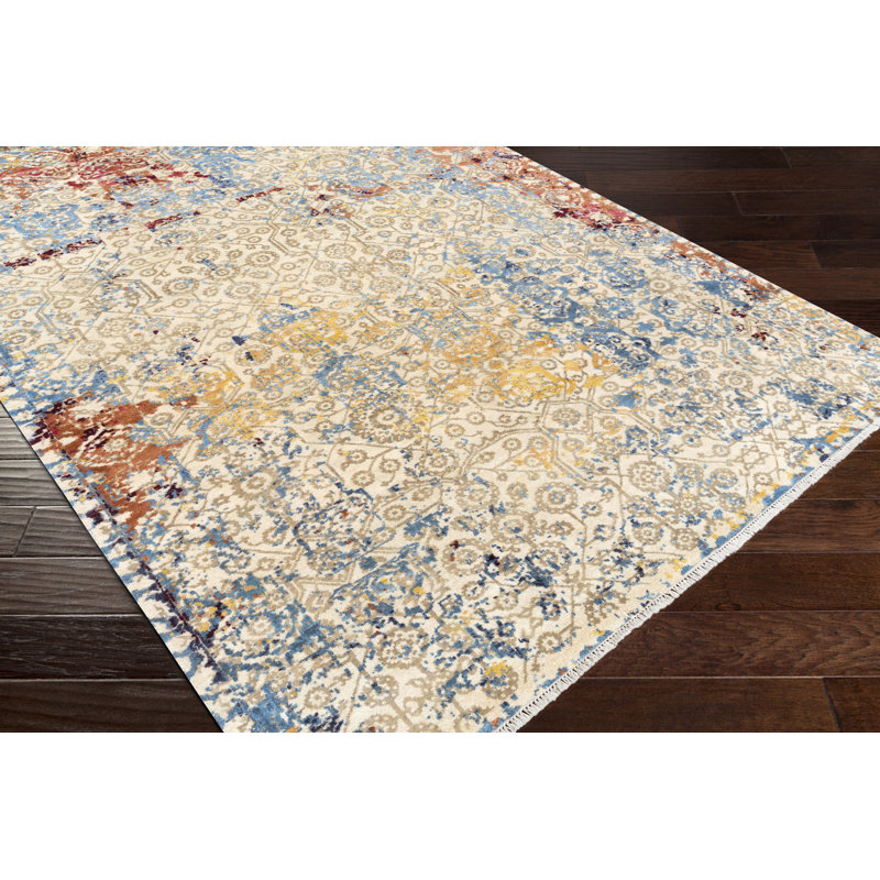 Colaba Silk Abstract Area Rug, Rectangle 2' x 3'