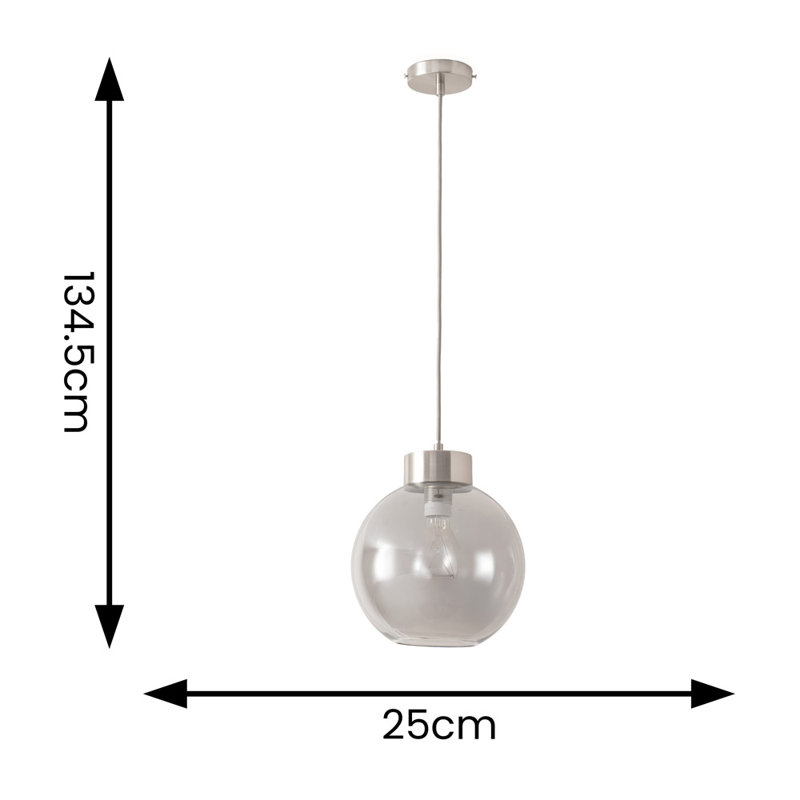 1 - Light Pendant, Yes, Chrome, Grey
