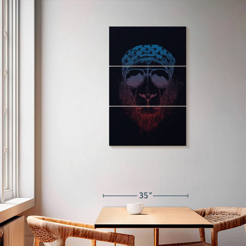 Brampt Wild Lion Dark, 57" H x 36" W