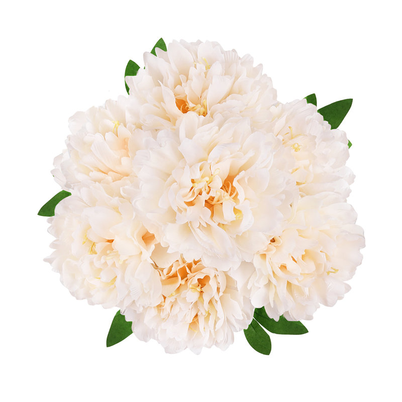 Artificial Hybrid Peony Flower Stem Bush Bouquet, Pêche