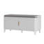Rangement cannelé pour chaussures 39,4 "avec banc, banc d'entrée à 2 niveaux avec tablettes réglables et siège rembourré amovible-1063592609