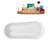 69" Streamline Soaking Glossy White Freestanding Tub and Tray With Internal Drain-101413288