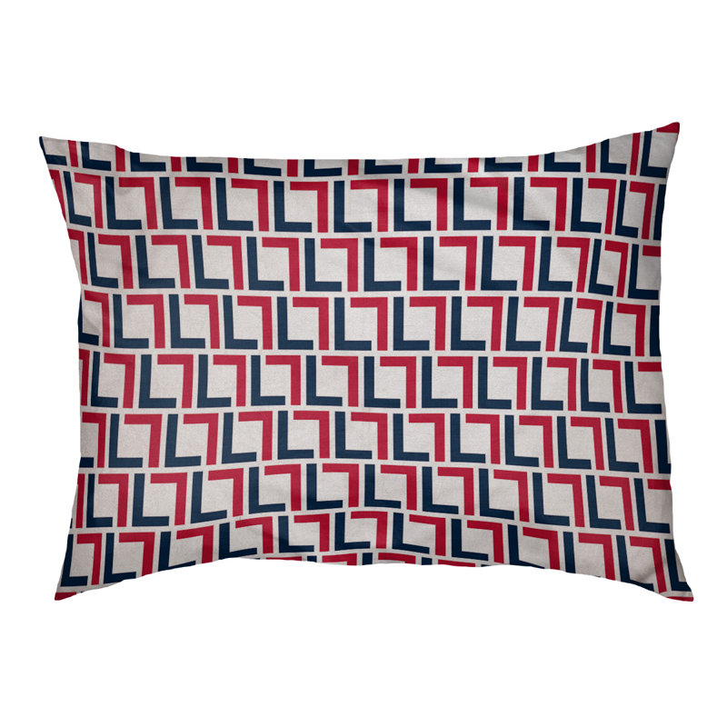 Coussin pour chien Brossard, Très grand (l 40 po x P 50 po x H 6 po), Blanc / bleu nautique / rouge